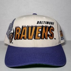 Vintage 90s Baltimore Ravens Sports Specialties Shadow Hat Cap Snapback NFL 🔥